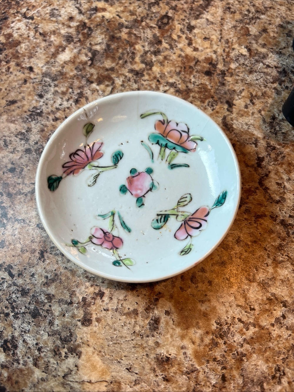 Antique 1870's Asian Four Seasons trinket dish